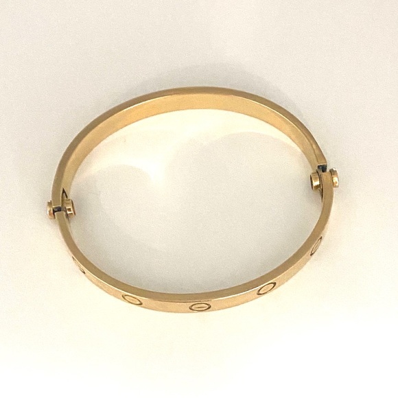 18k Gold Bracelet Bangle Trendy - Picture 3 of 6